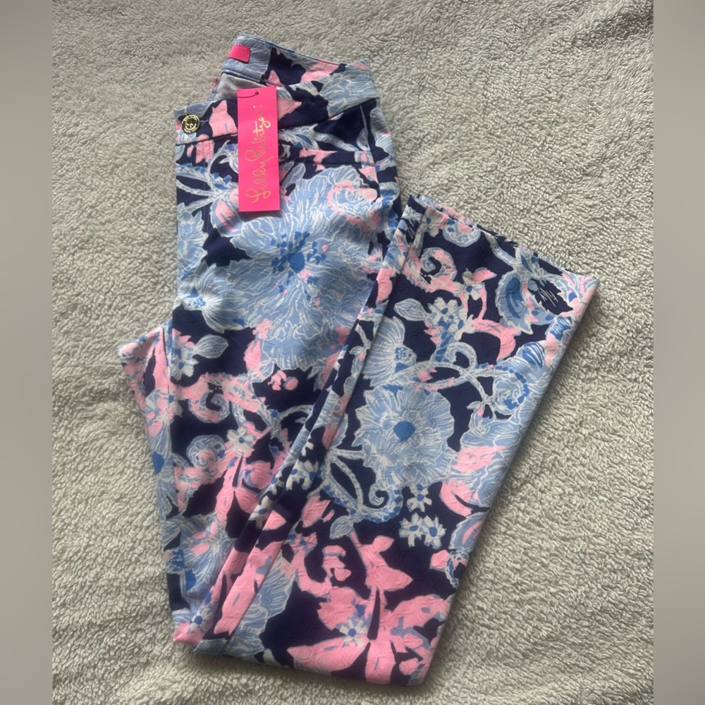 NWT Lilly Pulitzer Kelly High Rise Crop Flare Floral Pants